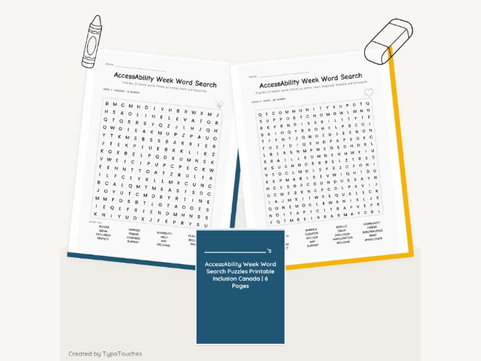 AccessAbility Week Word Search | 6 pp