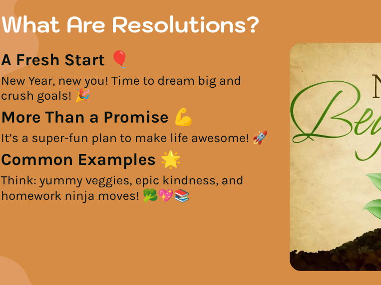New Year Resolutions Power Point for children