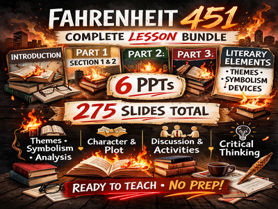 Fahrenheit 451 PowerPoint Unit (6 PPTs) Full Novel Study with Activities