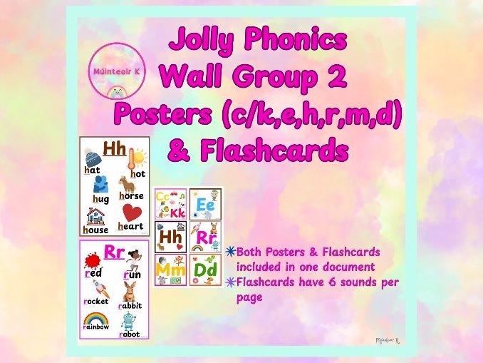 Jolly Phonics Group 2 Posters & Flashcards