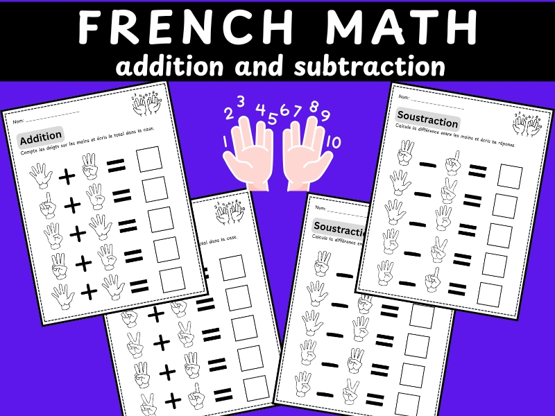 French Math Addition and Subtraction