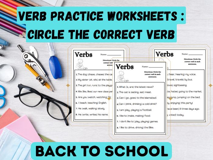 Verb Practice Worksheets: Circle the Correct Verb