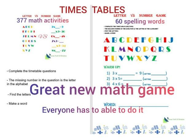 New Great Math Game Number VS Letter