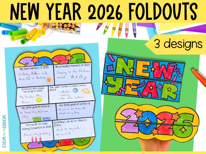 New Year reflections and goals writing activity New Year's resolutions templates