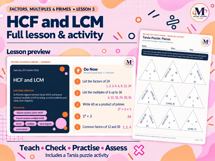 HCF & LCM | Lesson & Activity