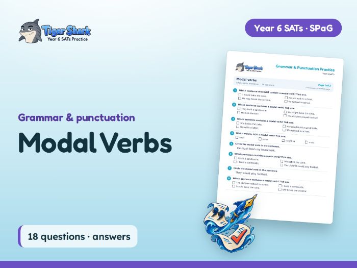 Modal Verbs Worksheet: Year 6 SATs SPaG