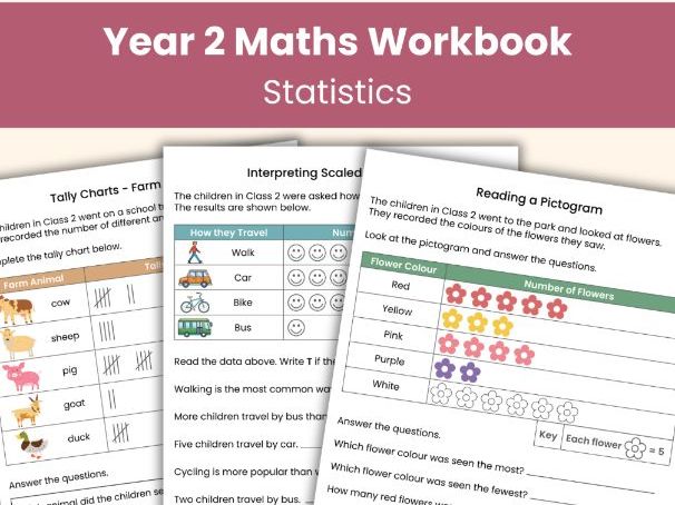 Year 2 Maths Workbook | Statistics | Printable Worksheets