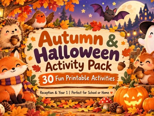 Autumn & Halloween Activity Pack | 30 Fun Worksheets | Reception & Year 1