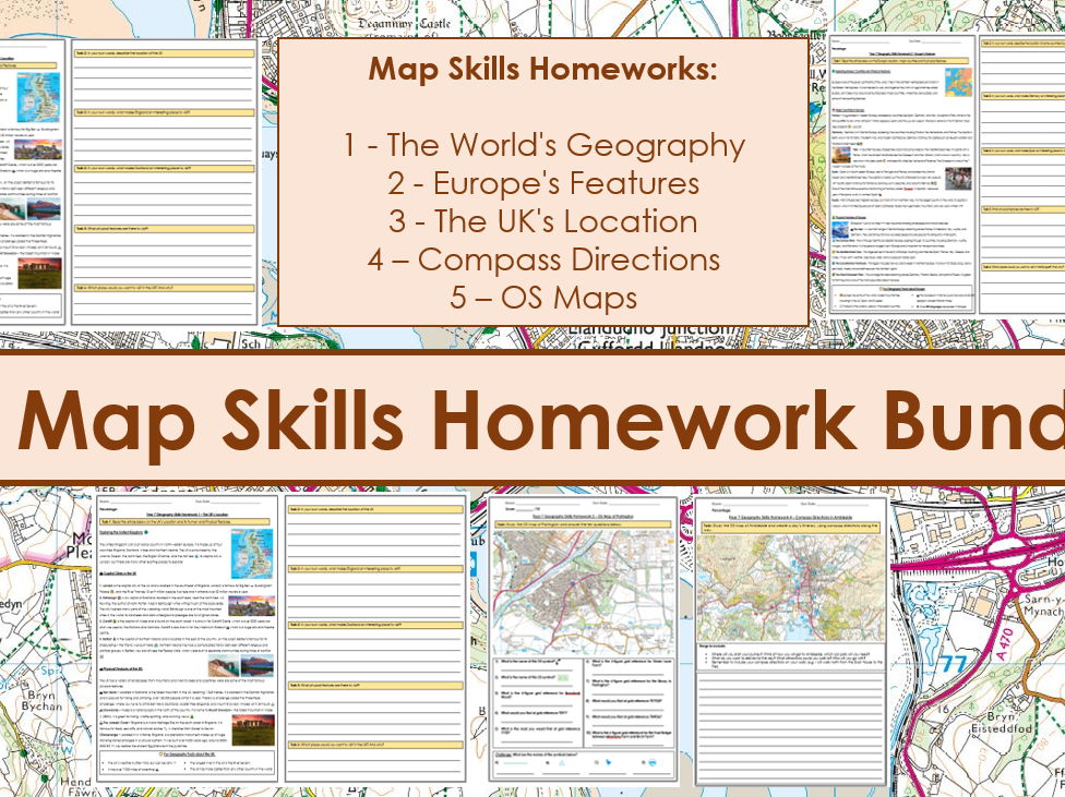 Map Skills Homework Bundle