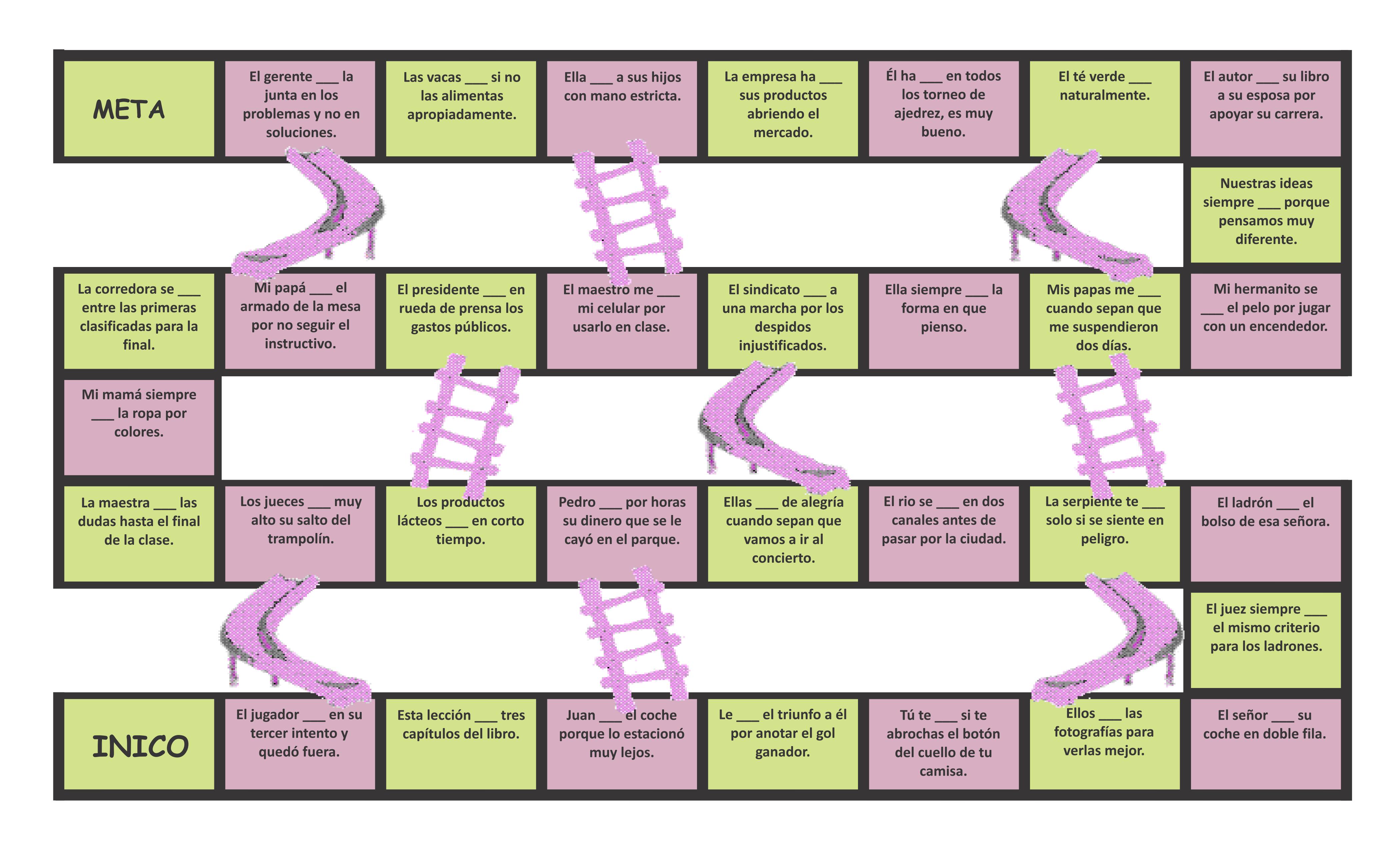 Verbs Ending in CAR 1 Spanish Chutes and Ladders Board Game Teaching