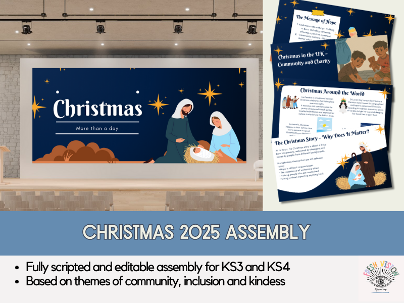 Christmas Assembly | Full Script | Editable PowerPoint | Inclusivity, Community and Kindness