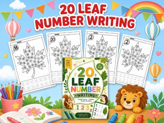 Number writing Practice workbook 0 to 20