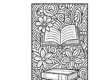 Beautiful, mindful colouring bookmark