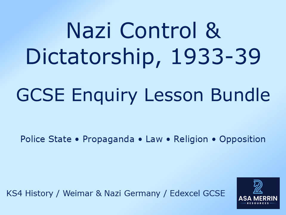 Nazi Control and Dictatorship 1933–39: GCSE Topic Bundle (Police State, Propaganda & Opposition)