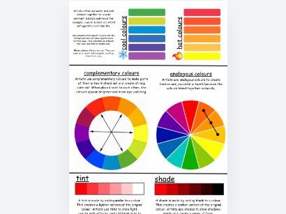 Colour theory art reference cards