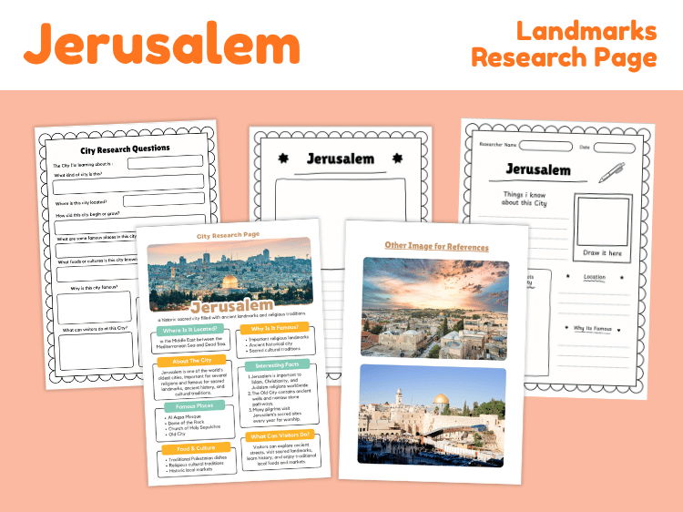 Jerusalem Landmarks Research Project | City History & Geography Worksheets
