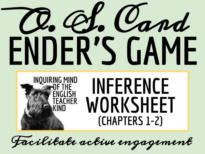 Ender's Game Chapters 1 and 2 Close Reading Analysis Worksheet
