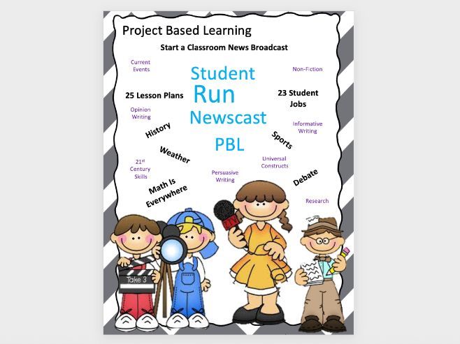 Student Run News Broadcast Project (5 lesson plans, 5 news segments, 23 student jobs)