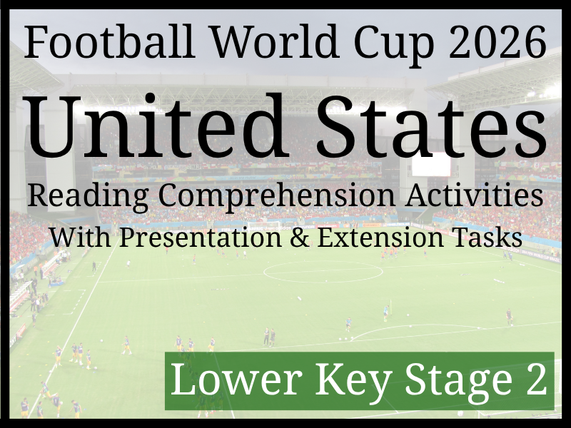 United States World Cup 2026 Reading Comprehension Activities | Year 3 & Year 4 | LKS2
