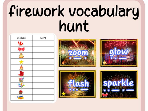 Firework vocabulary hunt