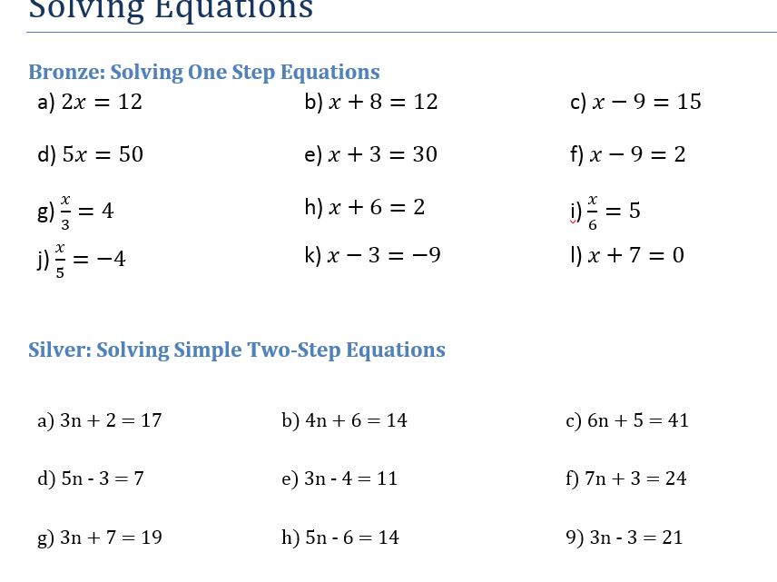 Introduction To Solving Equations