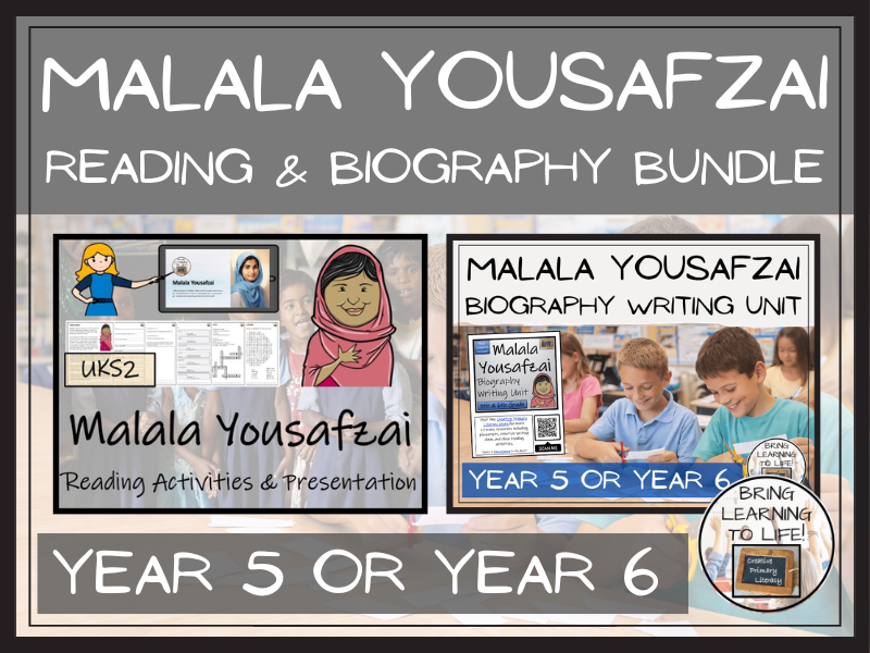 Malala Yousafzai Reading Comprehension and Biography Bundle | UKS2