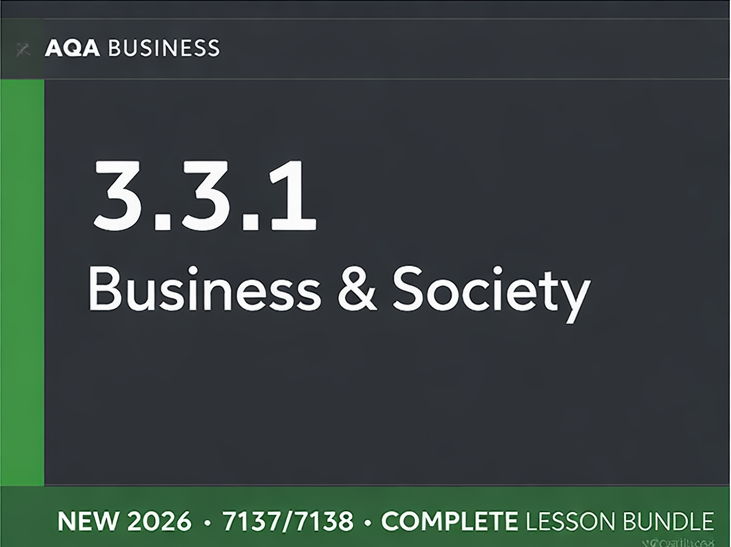 NEW 2026 AQA A-Level Business 7137/7138 – 3.3.1 Business & Society – COMPLETE LESSON BUNDLE