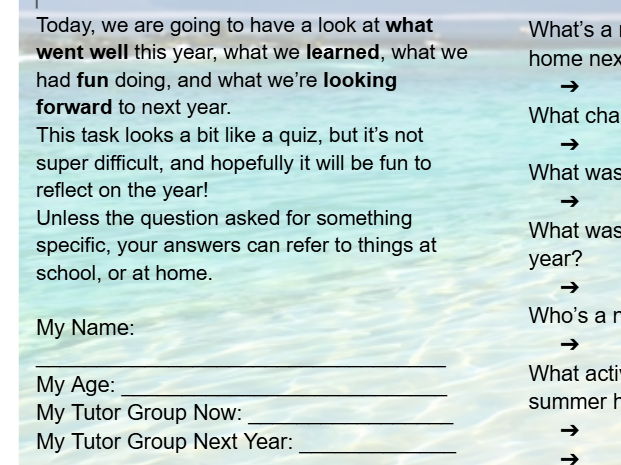 Summer Term Reflection