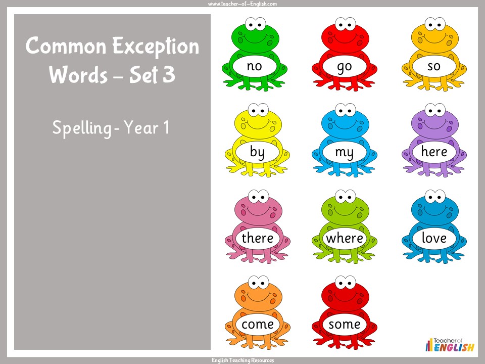 Common Exception Words - Set 3 - Year 1 Spelling