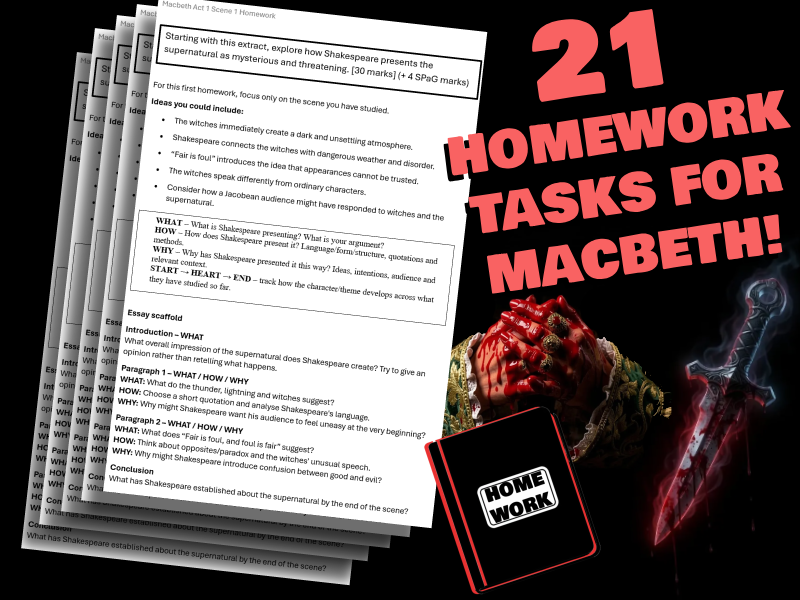 21 Weekly MACBETH Homework Exam-style Questions