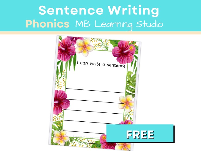 Summer-Themed Writing Paper – “I Can Write a Sentence” Activity for EYFS, KS1, Pre-K to 1st Grade