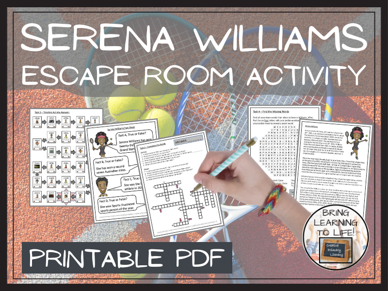 Serena Williams Escape Room Activity