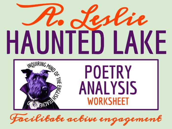 "The Haunted Lake" by A. Leslie Poetry Analysis Worksheet | Halloween Poem Activity