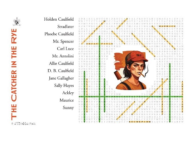 The Catcher in the Rye wordsearch