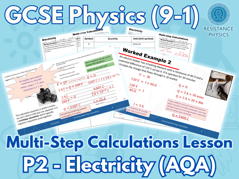 Electricity Multi-Step Calculations Lesson (AQA GCSE)