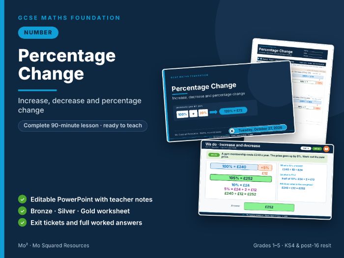Percentage Change – GCSE Maths Foundation Lesson