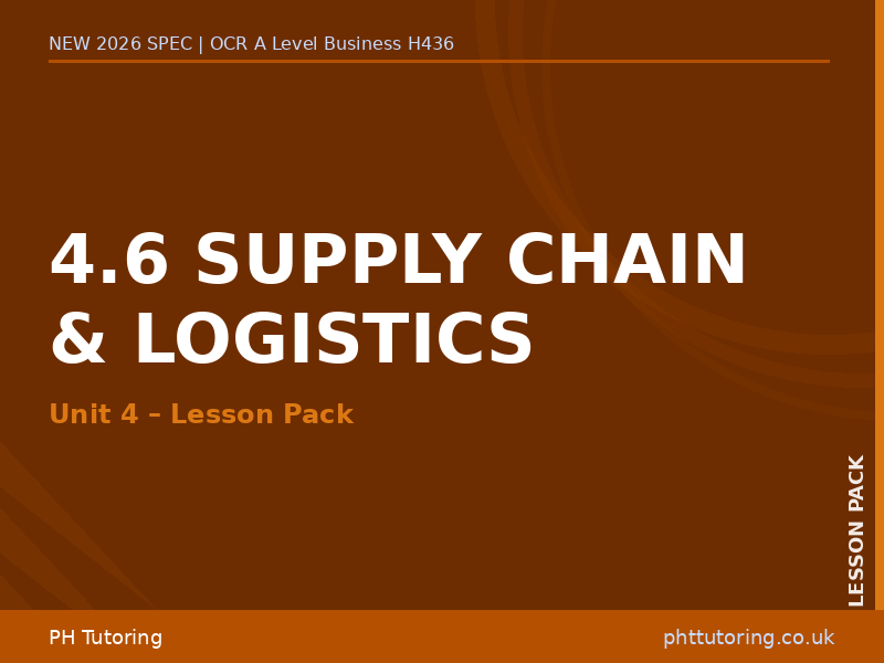 NEW 2026 OCR A Level Business H436 – 4.6 Supply Chain & Logistics – LESSON PACK