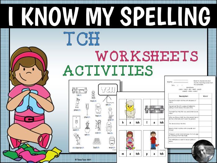 Phonics Worksheets and Activities 'TCH' Wordlist | Teaching Resources