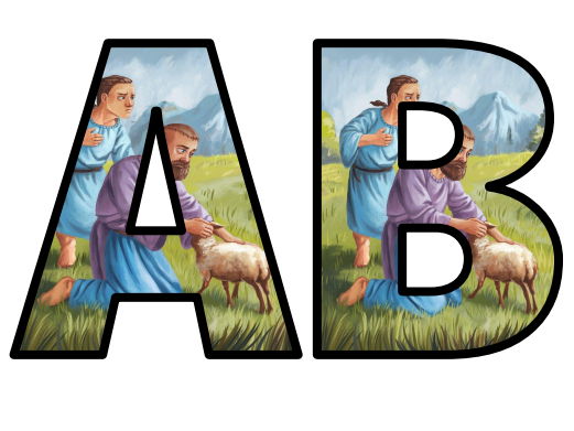 Bible Story Cain Able Lamb Sacrifice Lettering Set Display Title Letters Numbers Signs