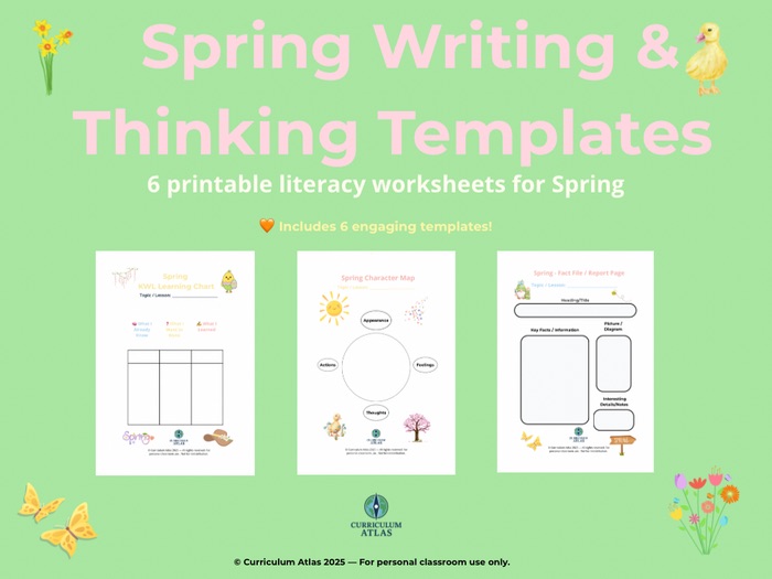  SPRING WRITING & THINKING TEMPLATES