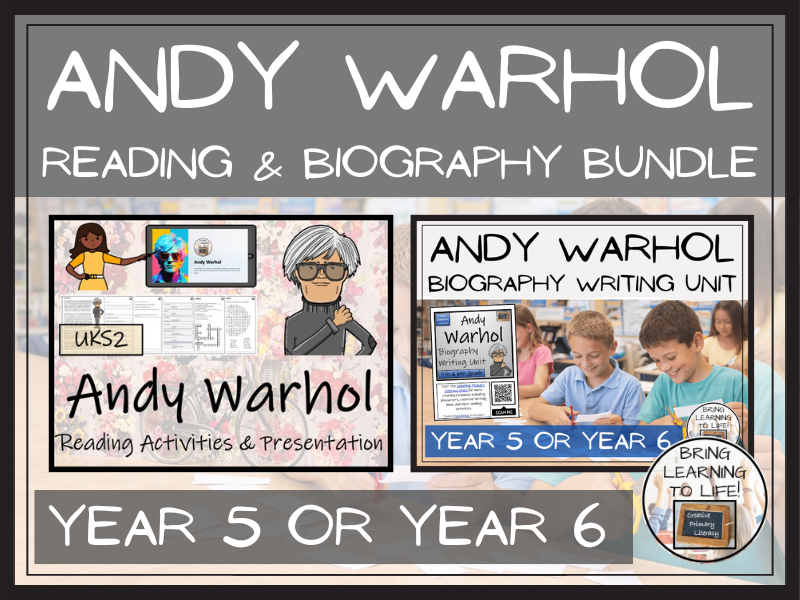 Andy Warhol Reading Comprehension and Biography Bundle | UKS2