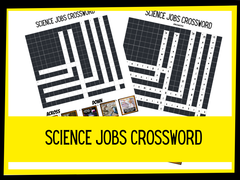 Science jobs crossword KS2 KS3 Teaching Resources