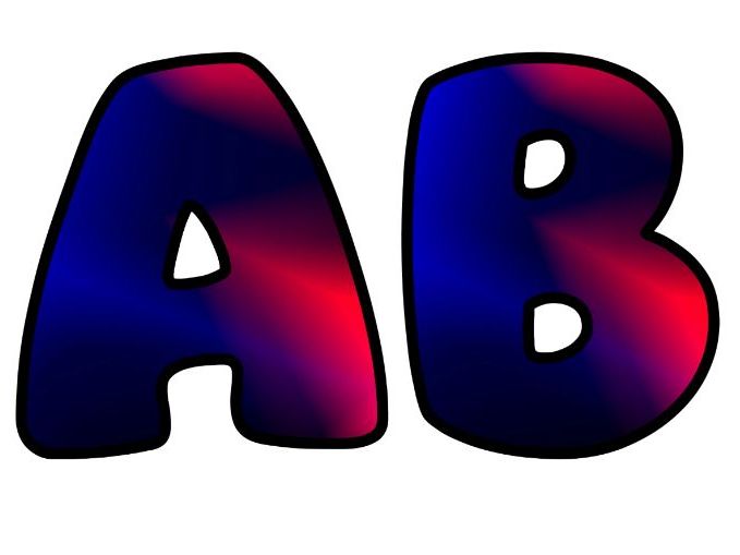 Blue Purple Merge Art Lettering Set | Classroom Display | Upper & Lowercase, 0-9 and Signs