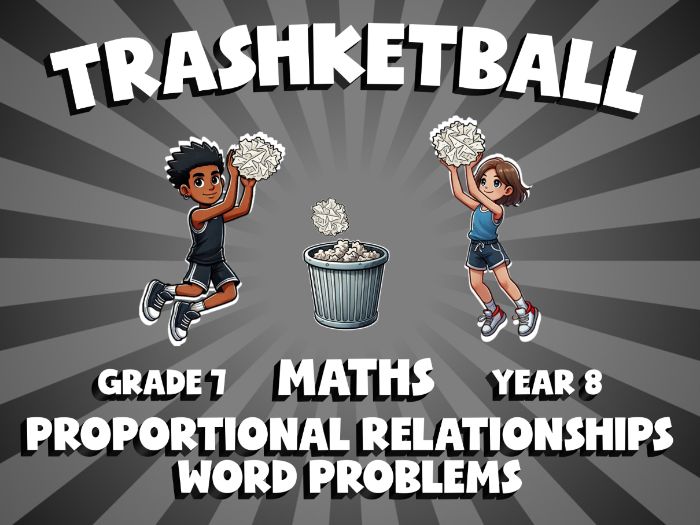 Proportional Relationships Word Problems TRASHKETBALL Maths Game | No-Prep Year 8 Review Activity