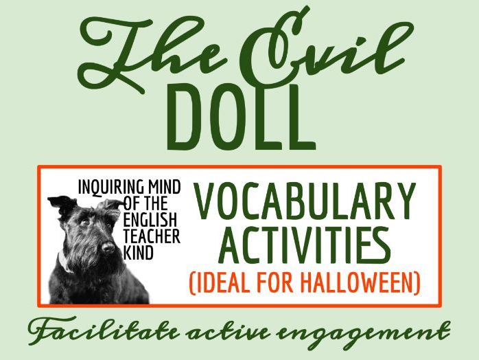 "The Evil Doll" by Hannes Bok Vocabulary Activities | Paranormal Fiction | Halloween Horror