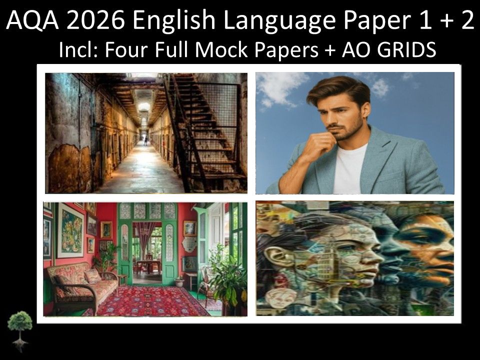 Four AQA 2026 English Language Paper 1 + 2 Mocks | AO GRIDS