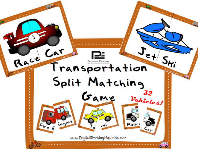 Transportation Split Pictures Game