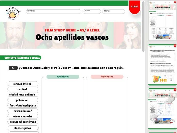 A Level Spanish Film Study Guide: Ocho Apellidos Vascos (Contexto)