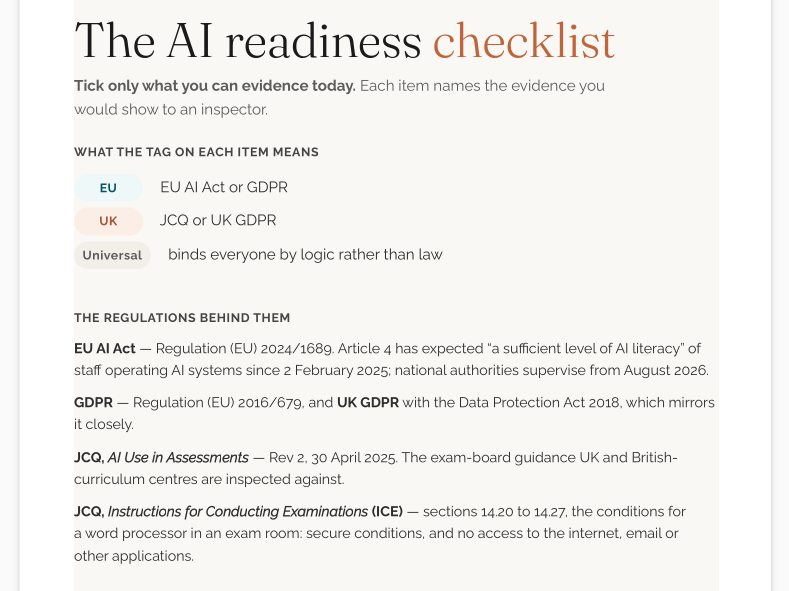 School AI Readiness Checklist: 35 items