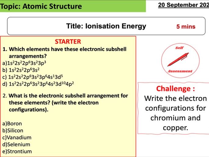 AS & A level Chemistry: Ionisation Energy-Lesson 5 (In Topic 1)